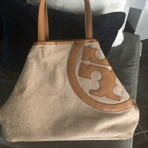 Tory Burch cabana tote bag.